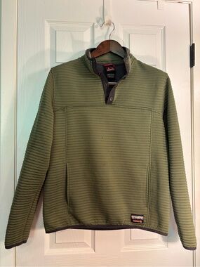 Mens Olive Green Quarter-Snap Pullover - Gerry